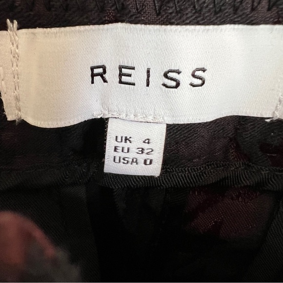 Reiss Laura Metallic Houndstooth Skinny Pants in Burgundy Red and Black Size 0 - Picture 3 of 5